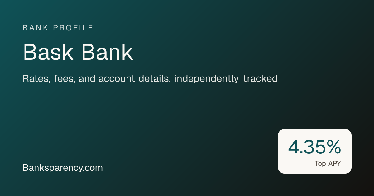 Bask Bank Savings Account & CD Rates | Banksparency