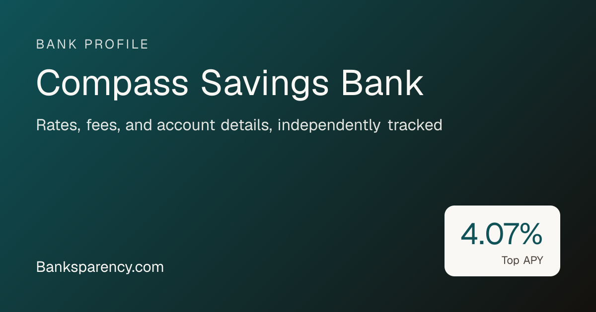 Compass Savings Bank Savings & CD Rates | Banksparency