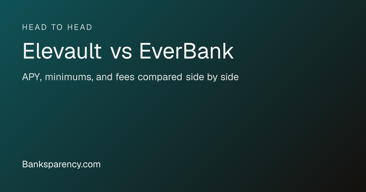 Elevault (4.34%) vs EverBank (3.90%): Savings and CDs | Banksparency